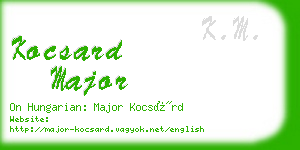 kocsard major business card